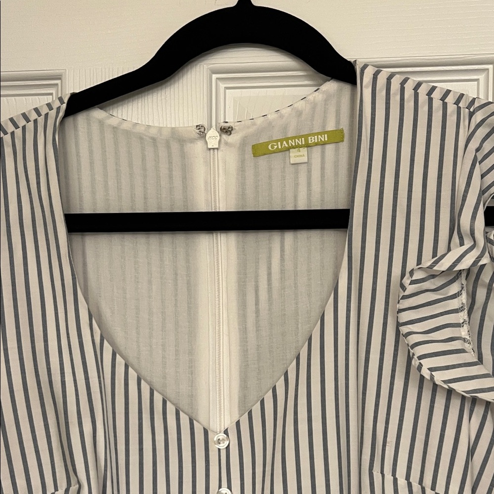 Gianni Bini Black and White Striped Blouse